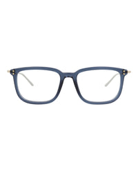 Gucci Mens Square/Rectangle Blue Gold Transparent Fashion Designer Eyewear