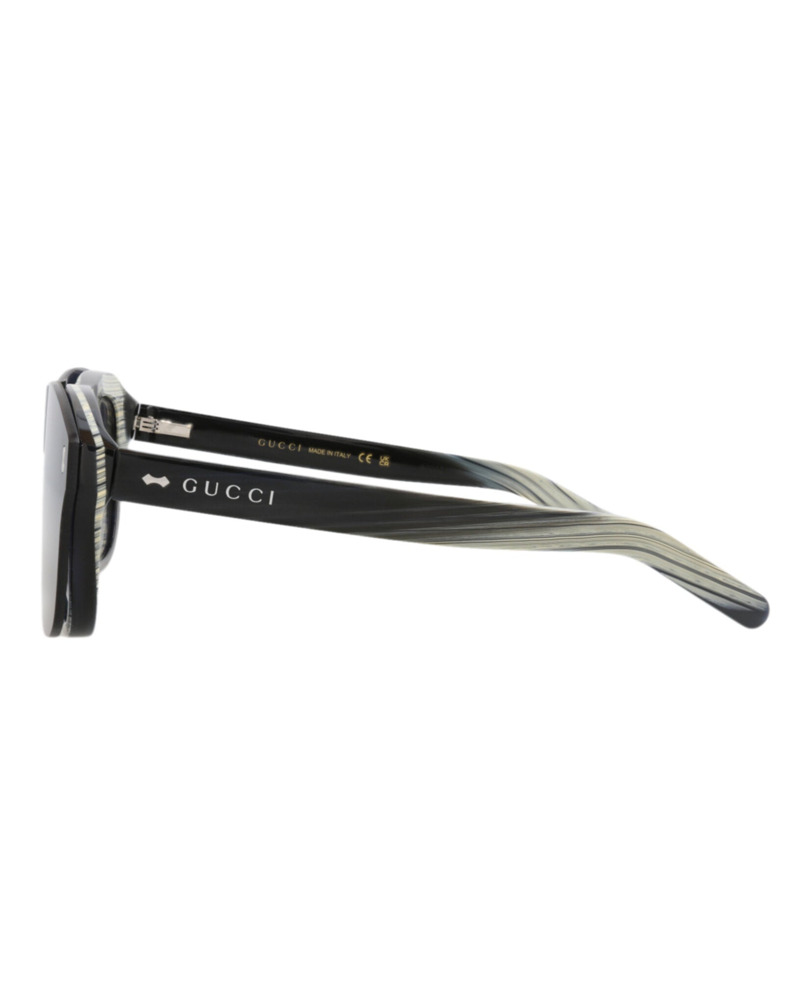 Gucci Gucci Mens Aviator Black Black Transparent Fashion Designer Eyewear