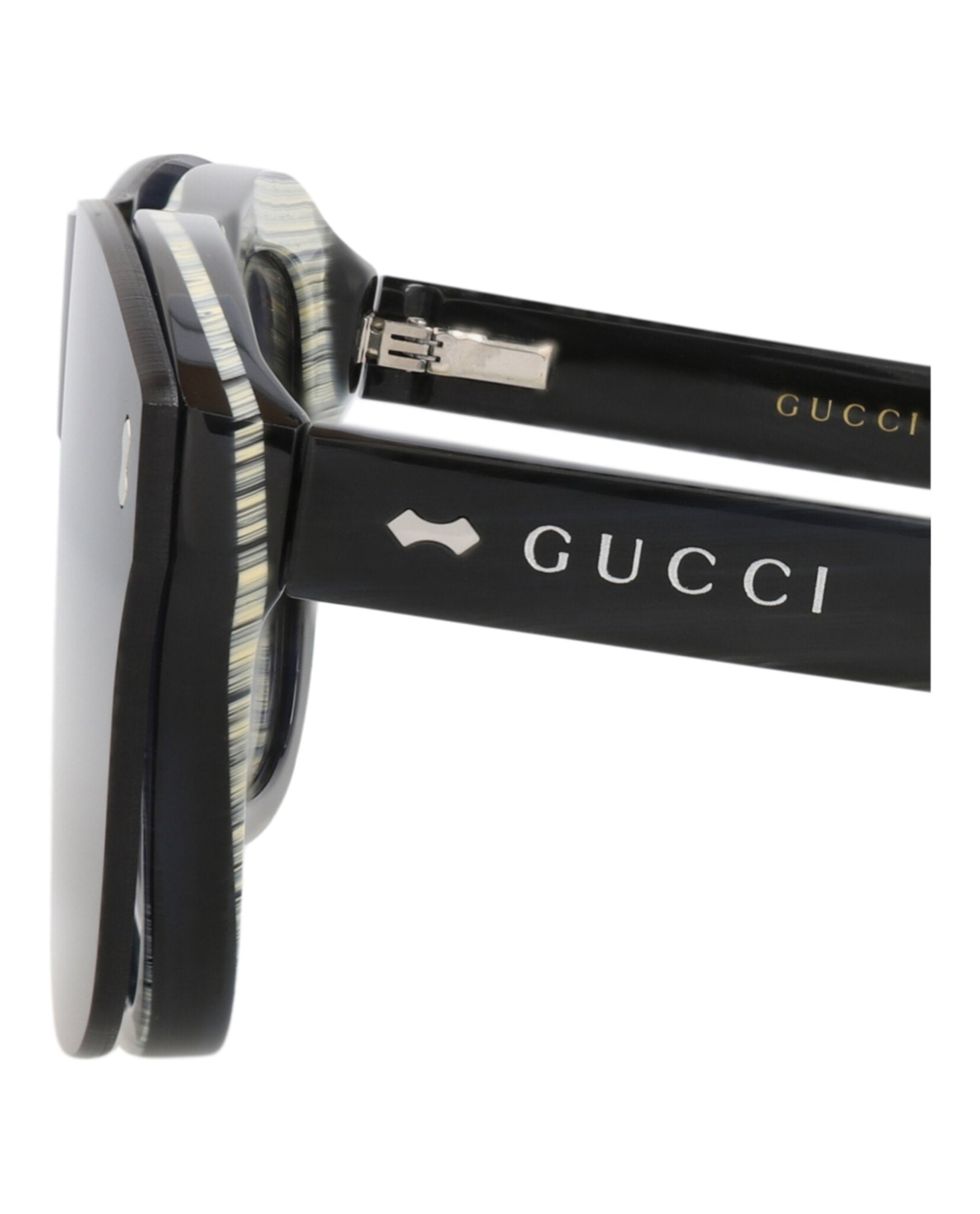 Gucci Gucci Mens Aviator Black Black Transparent Fashion Designer Eyewear
