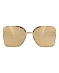 Gucci Gucci Womens Square/Rectangle Gold Gold Brown Fashion Designer Eyewear