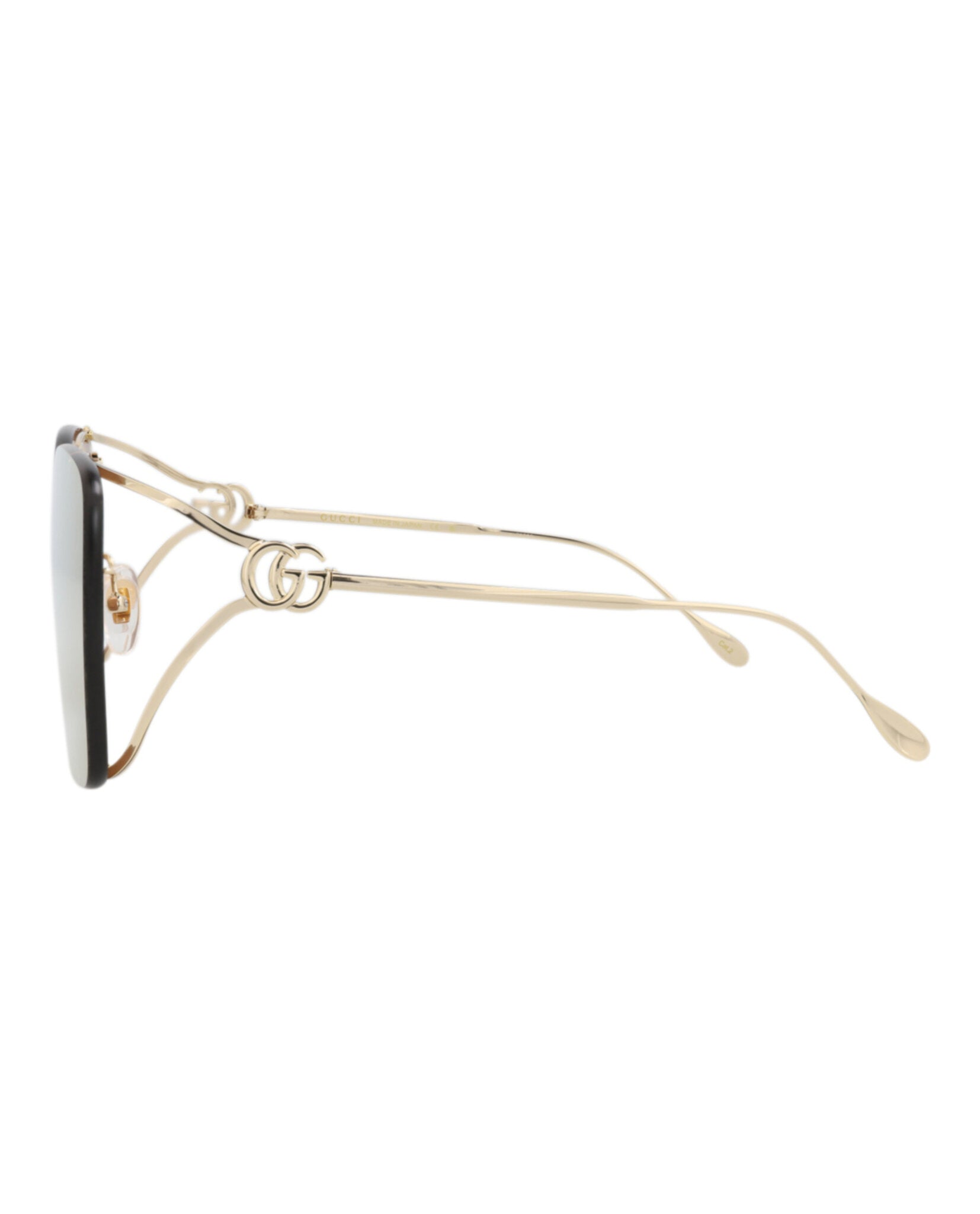 Gucci Gucci Womens Square/Rectangle Gold Gold Brown Fashion Designer Eyewear