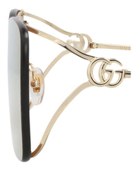 Gucci Gucci Womens Square/Rectangle Gold Gold Brown Fashion Designer Eyewear