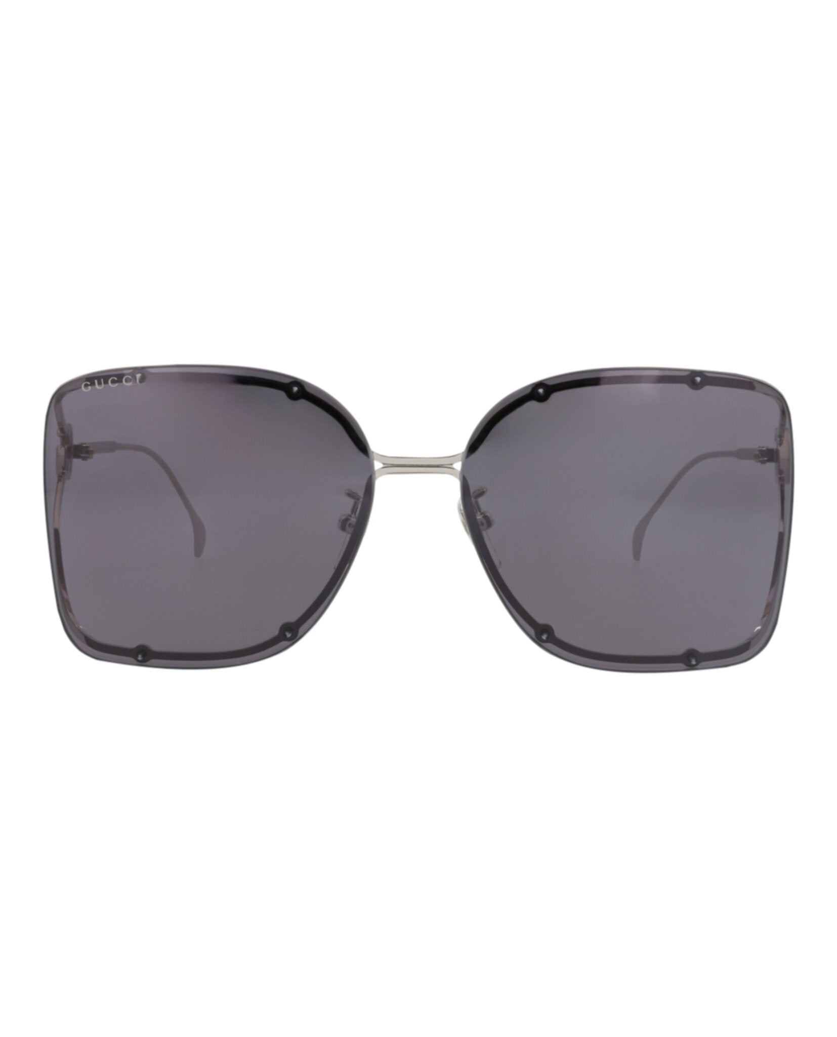 Gucci Gucci Womens Square/Rectangle Silver Silver Violet Fashion Designer Eyewear