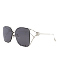 Gucci Gucci Womens Square/Rectangle Silver Silver Violet Fashion Designer Eyewear