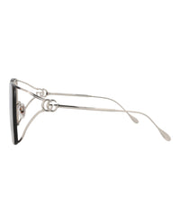 Gucci Gucci Womens Square/Rectangle Silver Silver Violet Fashion Designer Eyewear