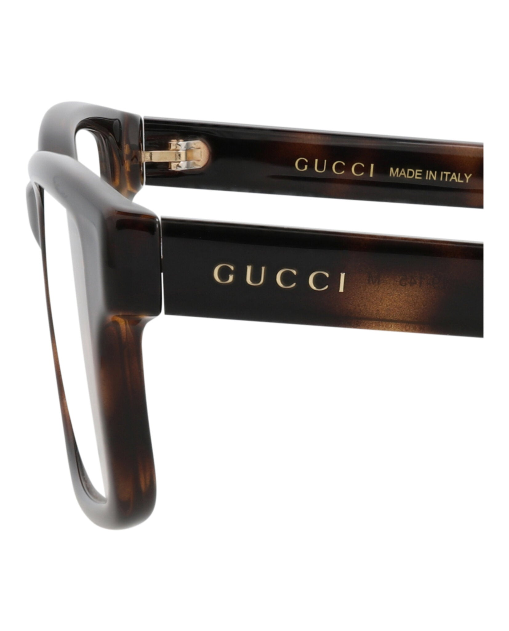 Gucci Mens Square/Rectangle Havana Havana Transparent Fashion Designer Eyewear