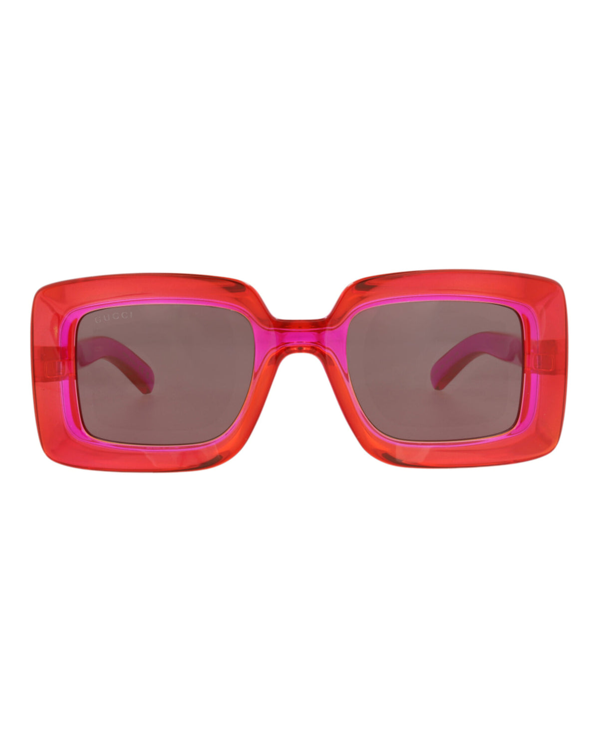 Gucci Gucci Womens Square/Rectangle Fuchsia Fuchsia Brown Fashion Designer Eyewear