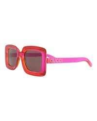Gucci Gucci Womens Square/Rectangle Fuchsia Fuchsia Brown Fashion Designer Eyewear