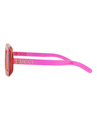 Gucci Gucci Womens Square/Rectangle Fuchsia Fuchsia Brown Fashion Designer Eyewear