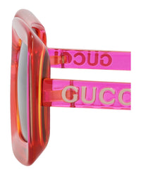 Gucci Gucci Womens Square/Rectangle Fuchsia Fuchsia Brown Fashion Designer Eyewear
