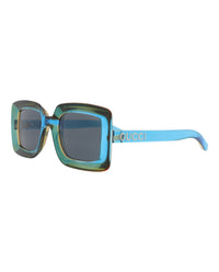 Gucci Gucci Womens Square/Rectangle Blue Blue Blue Fashion Designer Eyewear