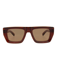 Gucci Unisex Square/Rectangle Brown Brown Brown Fashion Designer Eyewear