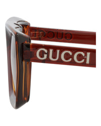 Gucci Unisex Square/Rectangle Brown Brown Brown Fashion Designer Eyewear