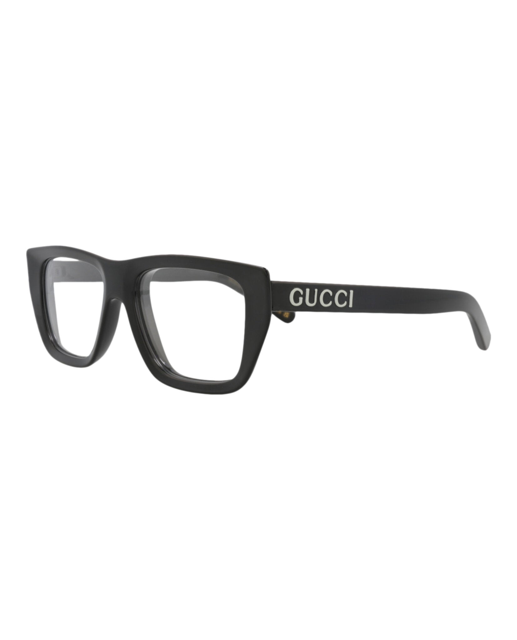 Gucci Mens Square/Rectangle Black Black Transparent Fashion Designer Eyewear
