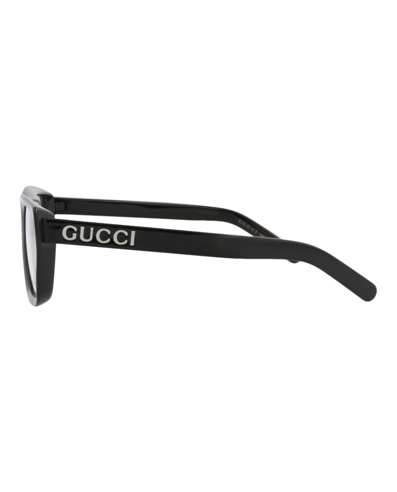 Gucci Mens Square/Rectangle Black Black Transparent Fashion Designer Eyewear