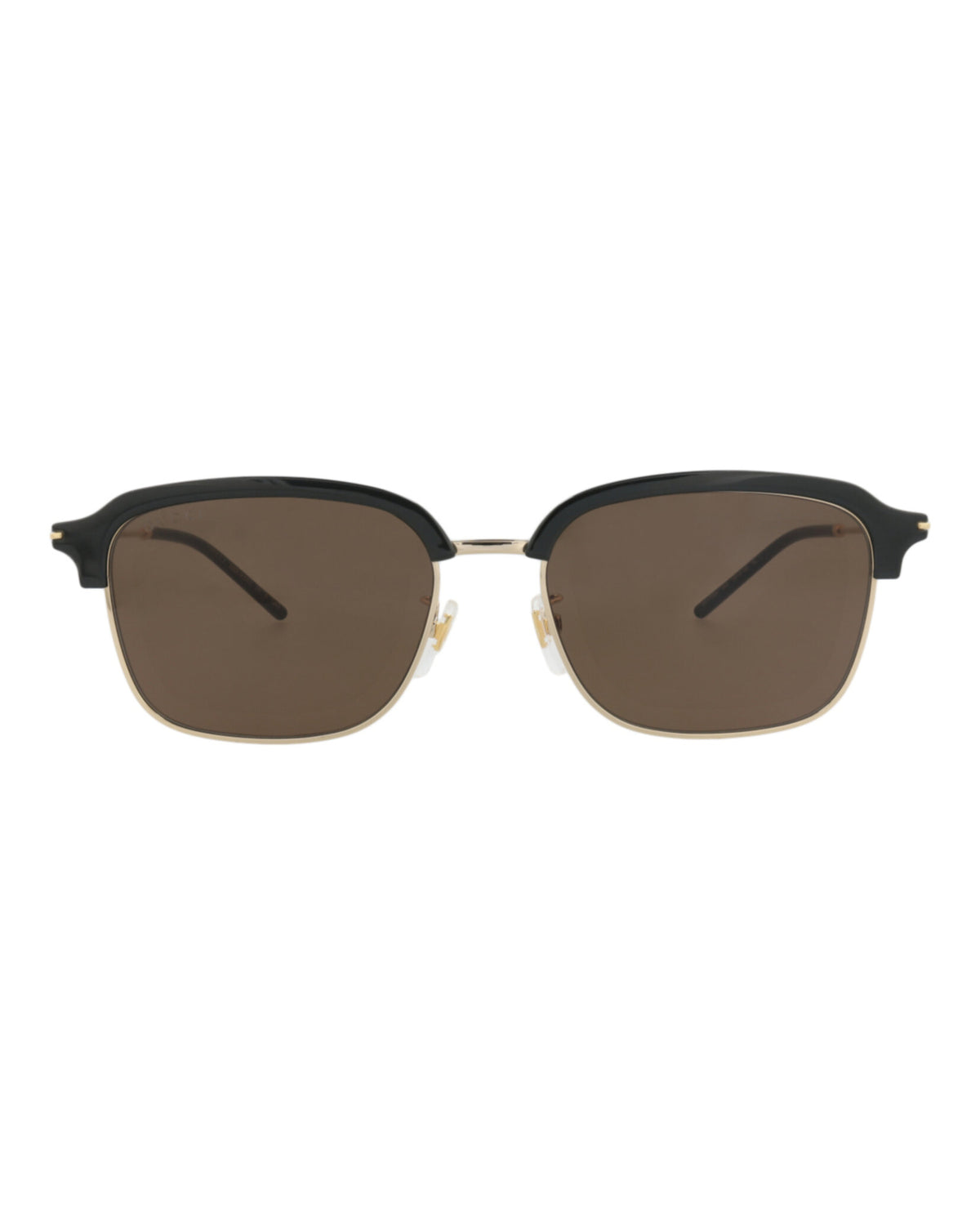 Gucci Gucci Mens Square/Rectangle Gold Gold Brown Fashion Designer Eyewear