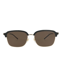 Gucci Gucci Mens Square/Rectangle Gold Gold Brown Fashion Designer Eyewear