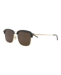 Gucci Gucci Mens Square/Rectangle Gold Gold Brown Fashion Designer Eyewear