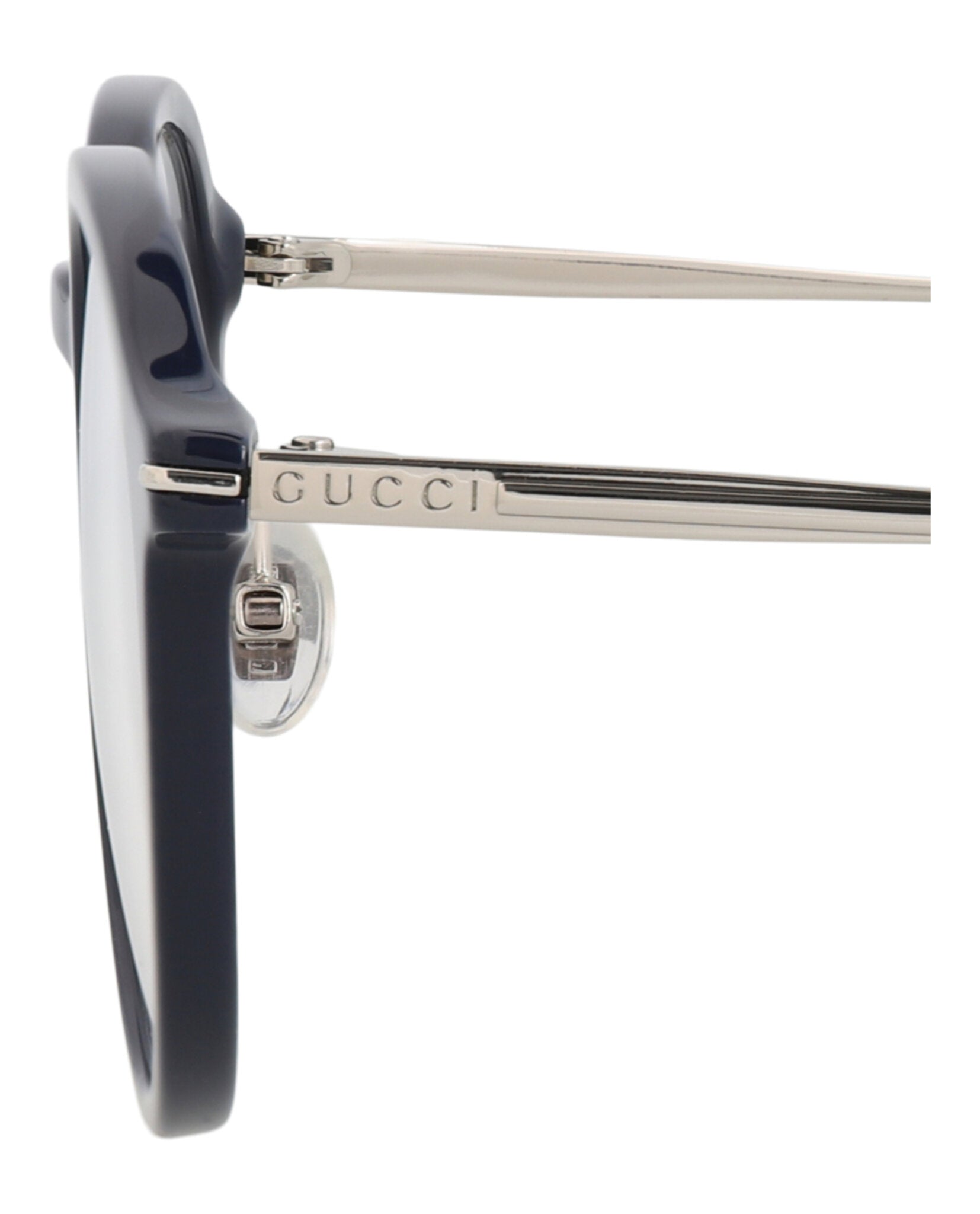 Gucci Gucci Unisex Round/Oval Blue Silver Transparent Fashion Designer Eyewear