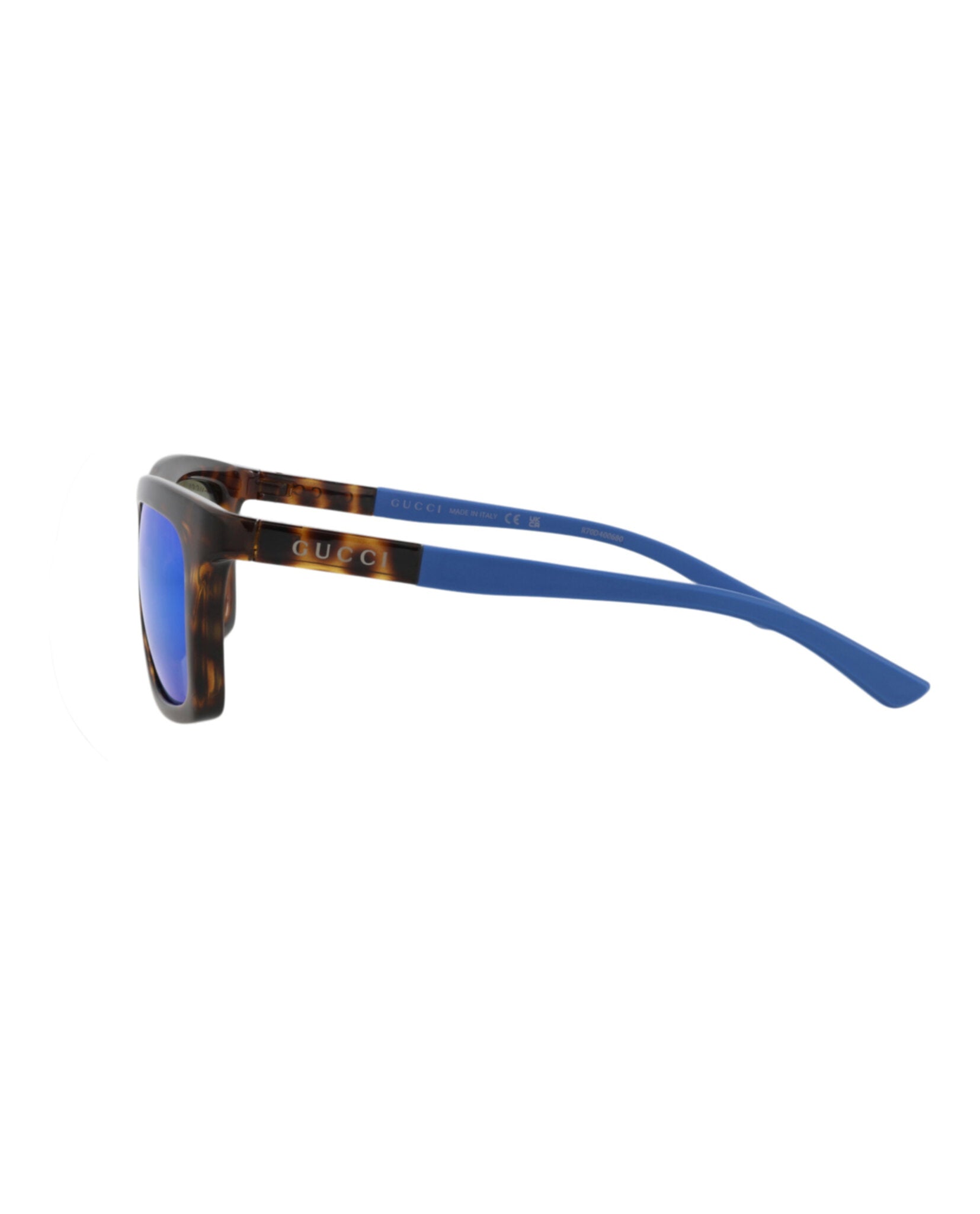Gucci Mens Square/Rectangle Havana Blue Blue Fashion Designer Eyewear