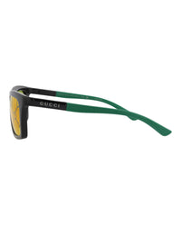 Gucci Mens Square/Rectangle Black Green Yellow Fashion Designer Eyewear