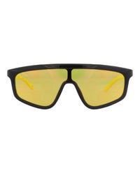 Gucci Gucci Unisex Shield/Wrap Black Yellow Yellow Fashion Designer Eyewear