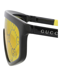 Gucci Gucci Unisex Shield/Wrap Black Yellow Yellow Fashion Designer Eyewear