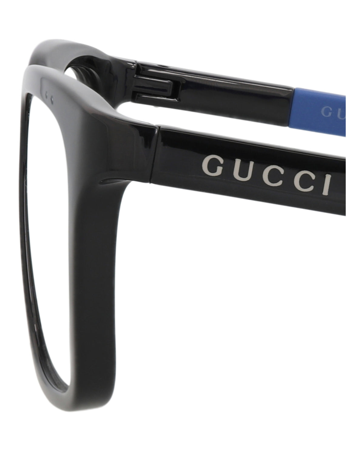 Gucci Mens Square/Rectangle Black Blue Transparent Fashion Designer Eyewear