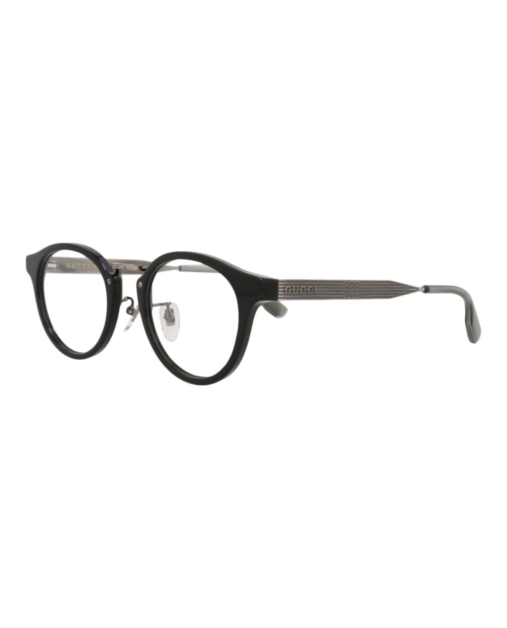 Gucci Gucci Unisex Round/Oval Black Silver Transparent Fashion Designer Eyewear