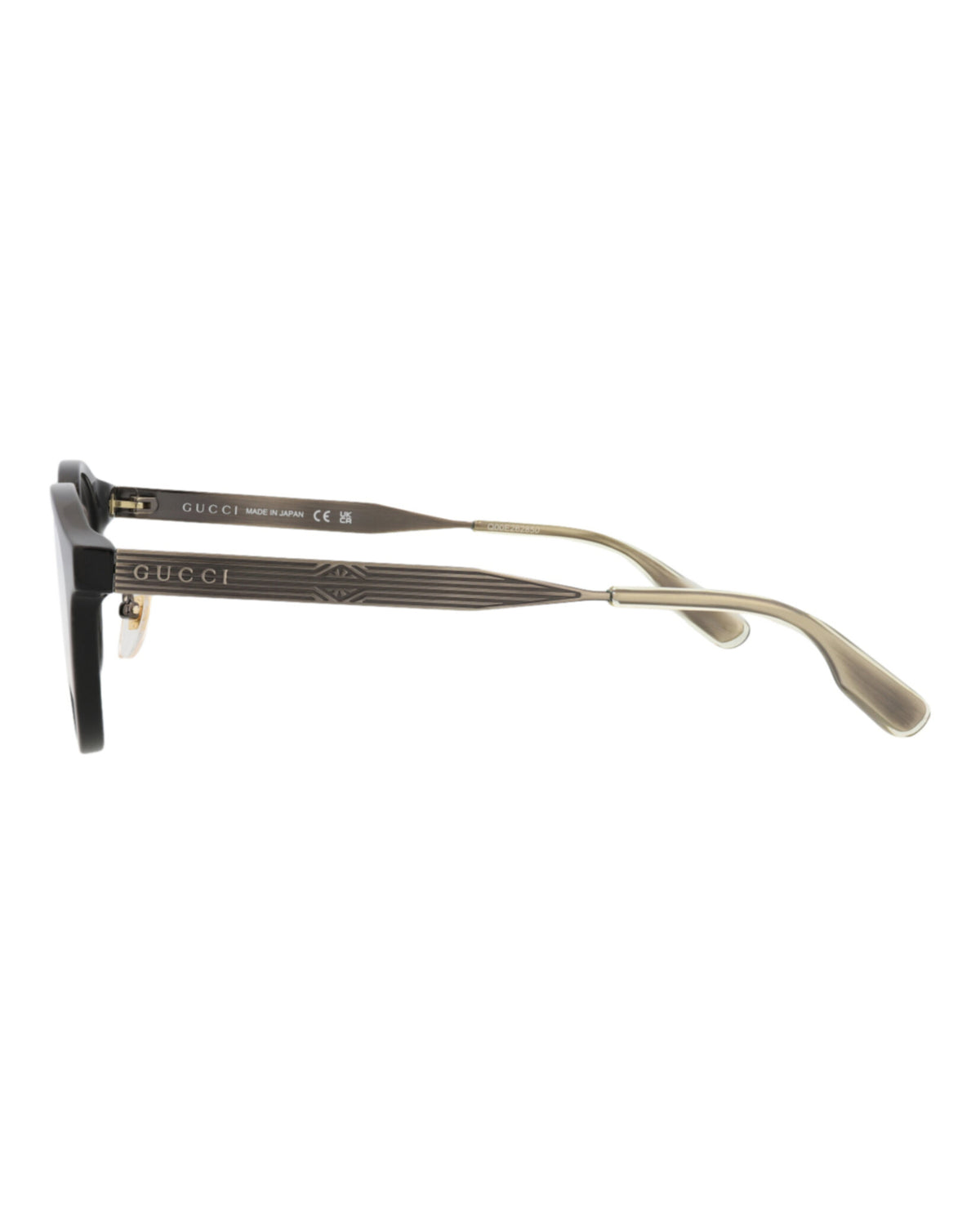 Gucci Unisex Round/Oval Black Gold Transparent Fashion Designer Eyewear