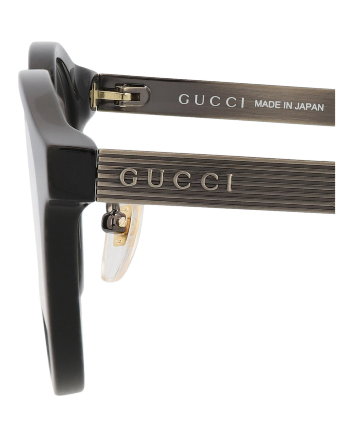 Gucci Unisex Round/Oval Black Gold Transparent Fashion Designer Eyewear