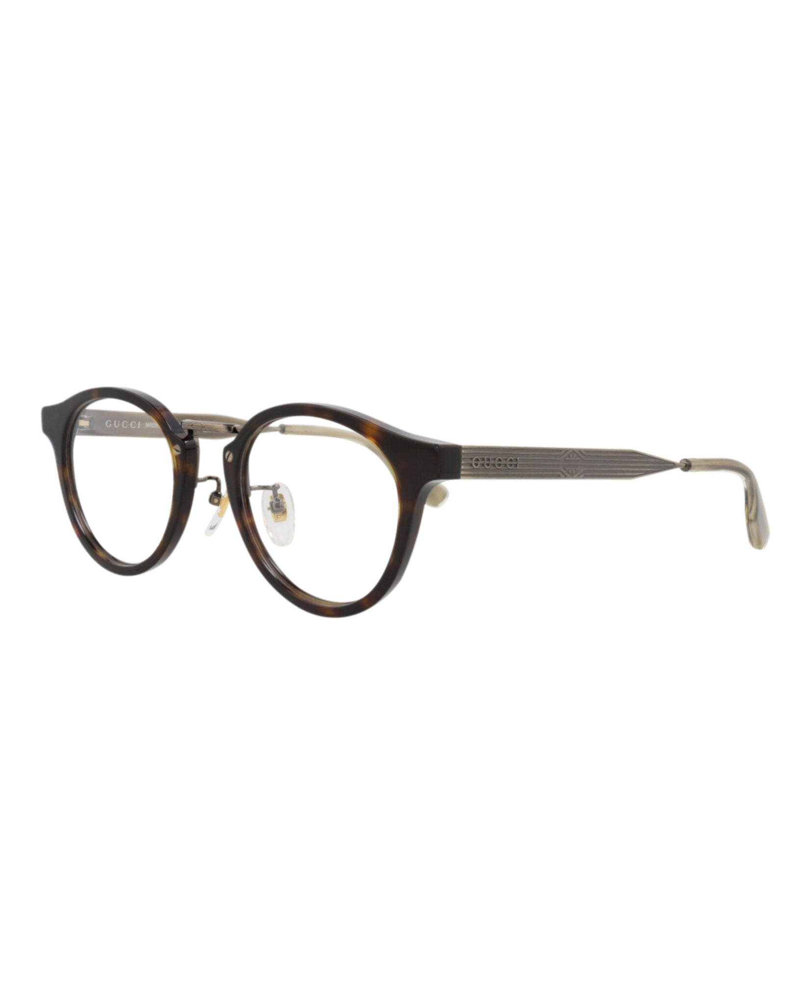 Gucci Gucci Unisex Round/Oval Havana Gold Transparent Fashion Designer Eyewear