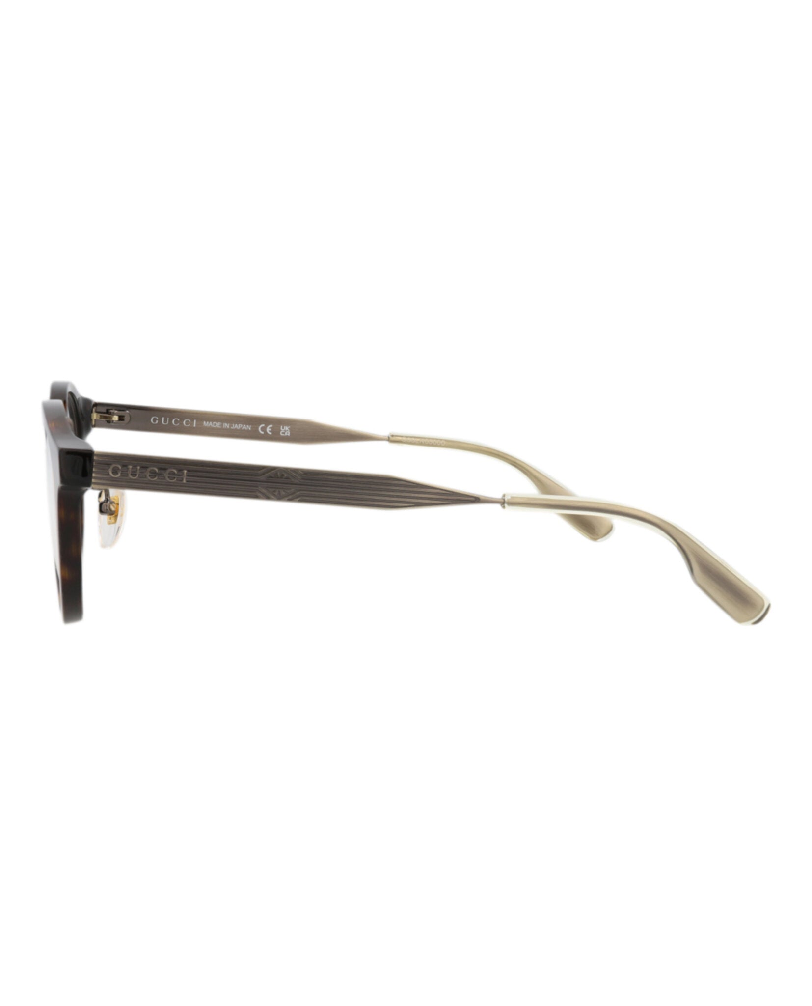 Gucci Gucci Unisex Round/Oval Havana Gold Transparent Fashion Designer Eyewear