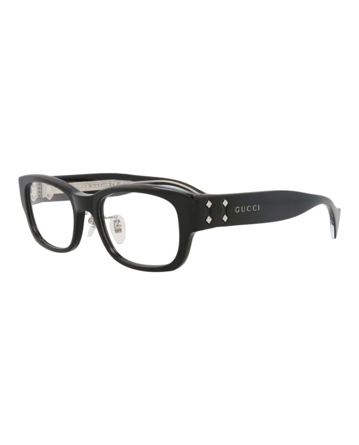 Gucci Unisex Square/Rectangle Black Black Transparent Fashion Designer Eyewear