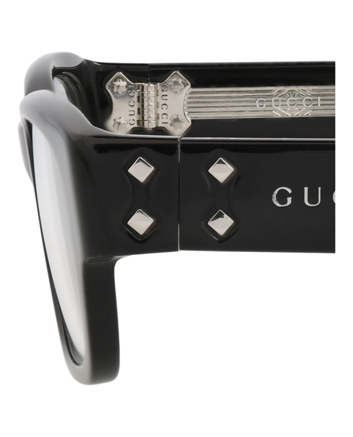 Gucci Unisex Square/Rectangle Black Black Transparent Fashion Designer Eyewear