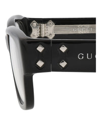 Gucci Unisex Square/Rectangle Black Black Transparent Fashion Designer Eyewear