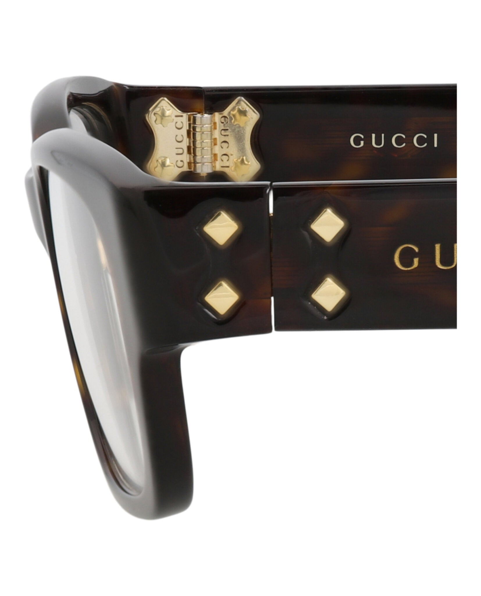 Gucci Gucci Unisex Square/Rectangle Havana Havana Transparent Fashion Designer Eyewear