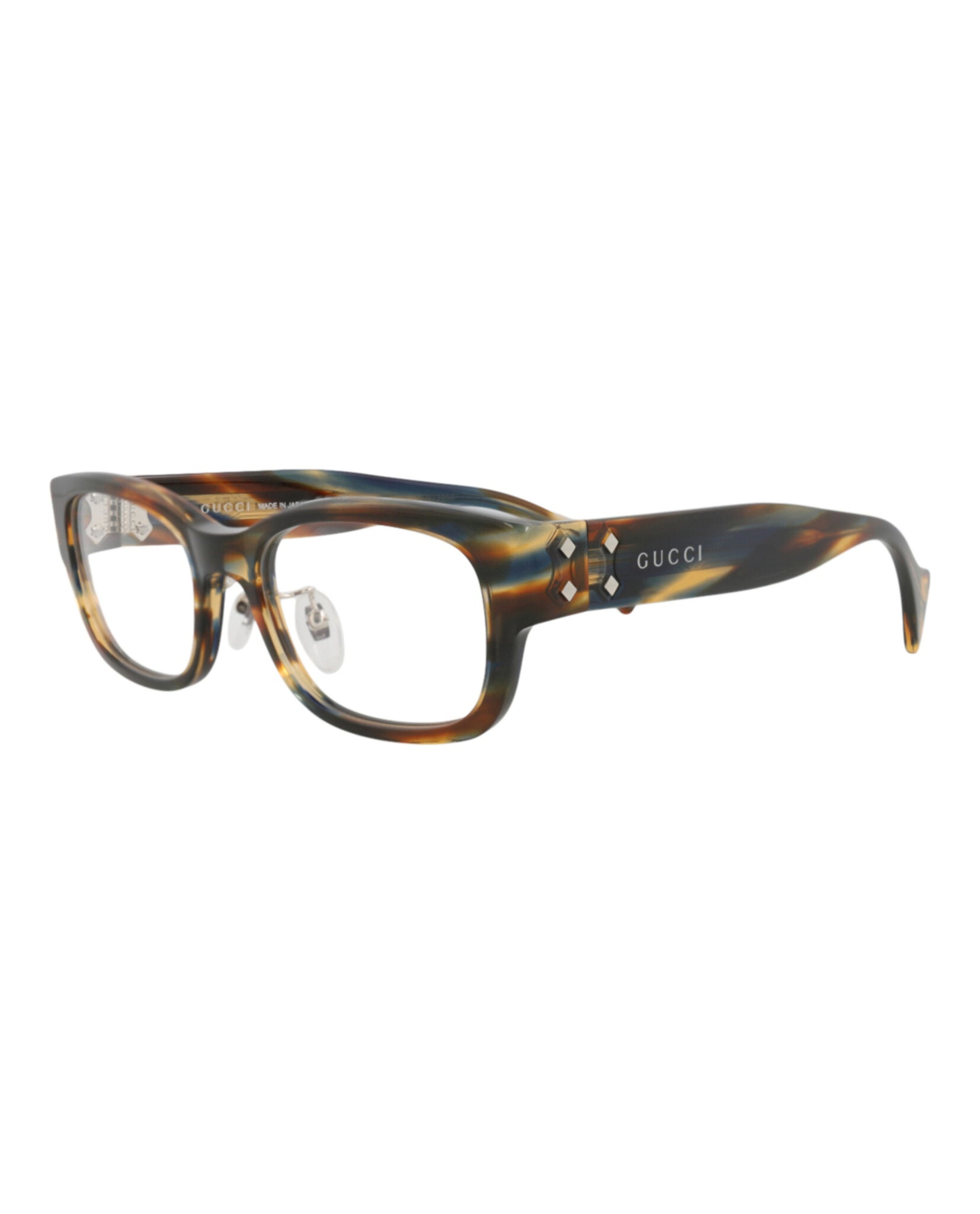 Gucci Gucci Unisex Square/Rectangle Havana Havana Transparent Fashion Designer Eyewear