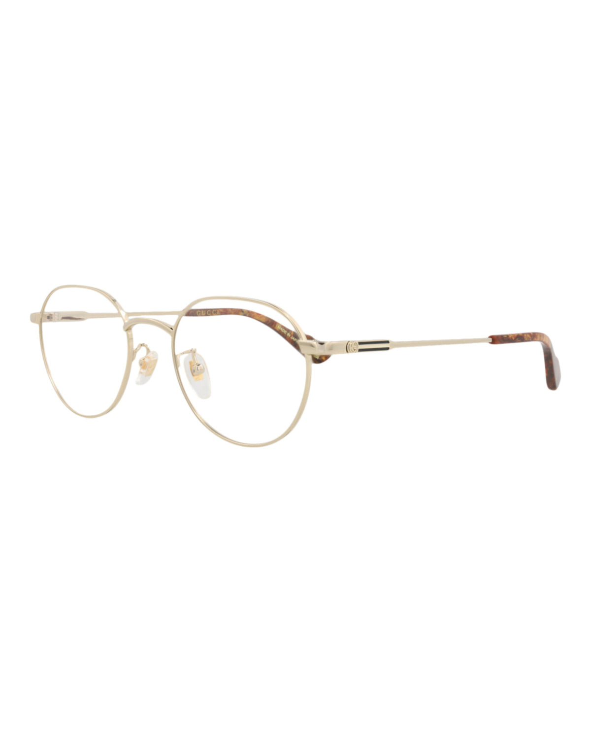 Gucci Mens Round/Oval Gold Gold Transparent Fashion Designer Eyewear