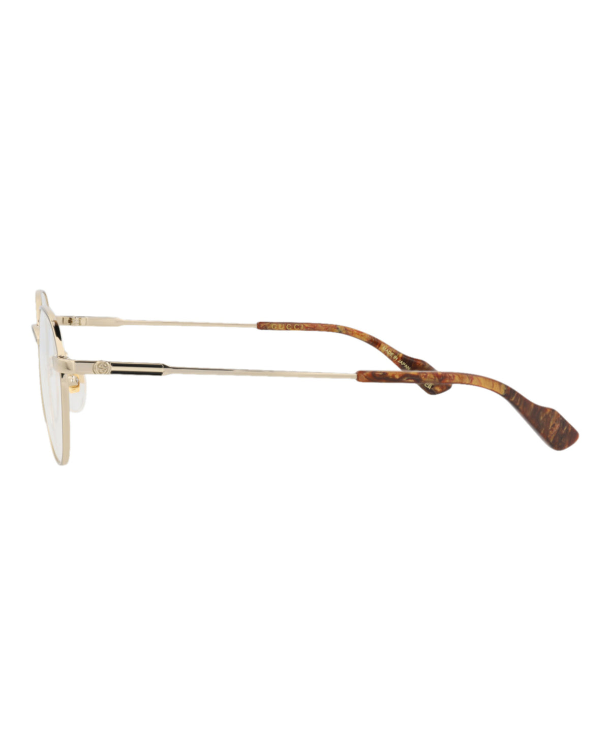 Gucci Mens Round/Oval Gold Gold Transparent Fashion Designer Eyewear