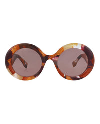Gucci Womens Round/Oval Orange Orange Violet Fashion Designer Eyewear