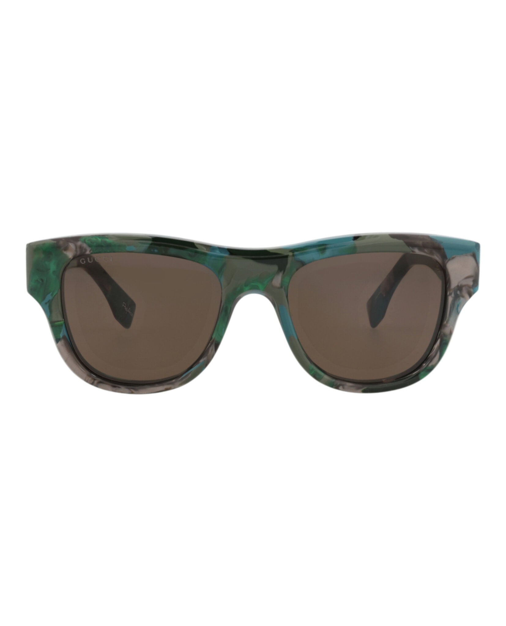 Gucci Gucci Mens Square/Rectangle Green Green Brown Fashion Designer Eyewear
