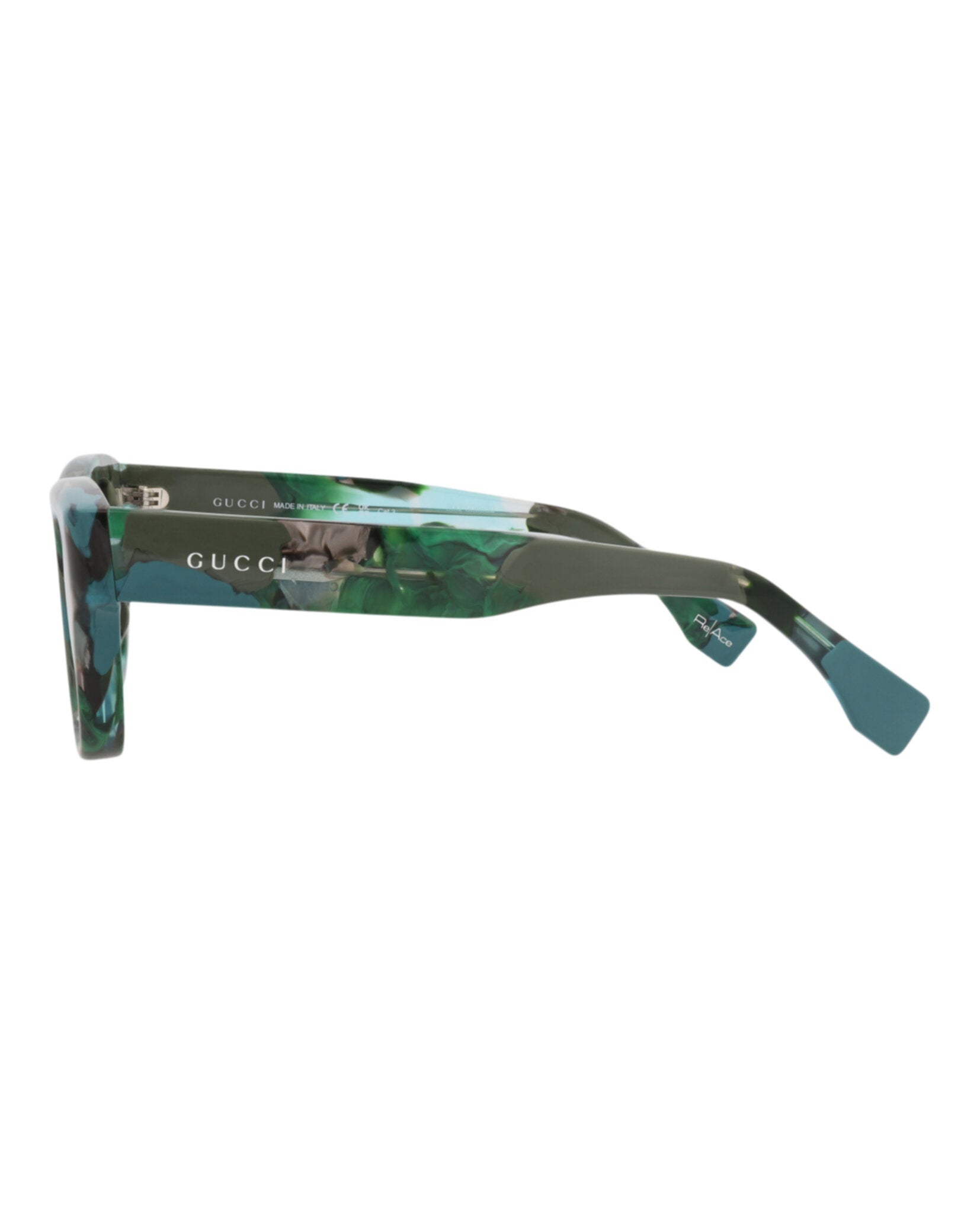 Gucci Gucci Mens Square/Rectangle Green Green Brown Fashion Designer Eyewear