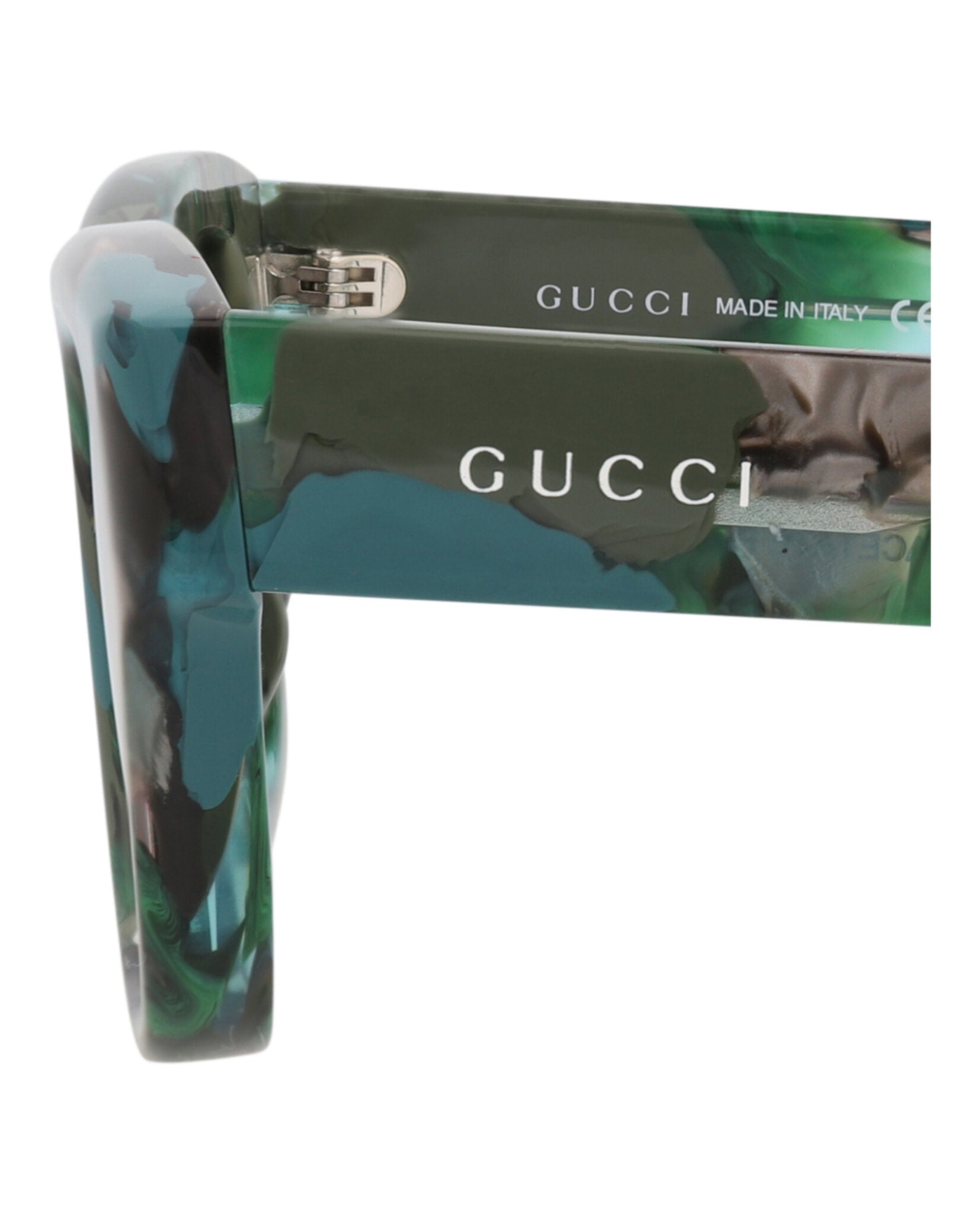 Gucci Gucci Mens Square/Rectangle Green Green Brown Fashion Designer Eyewear