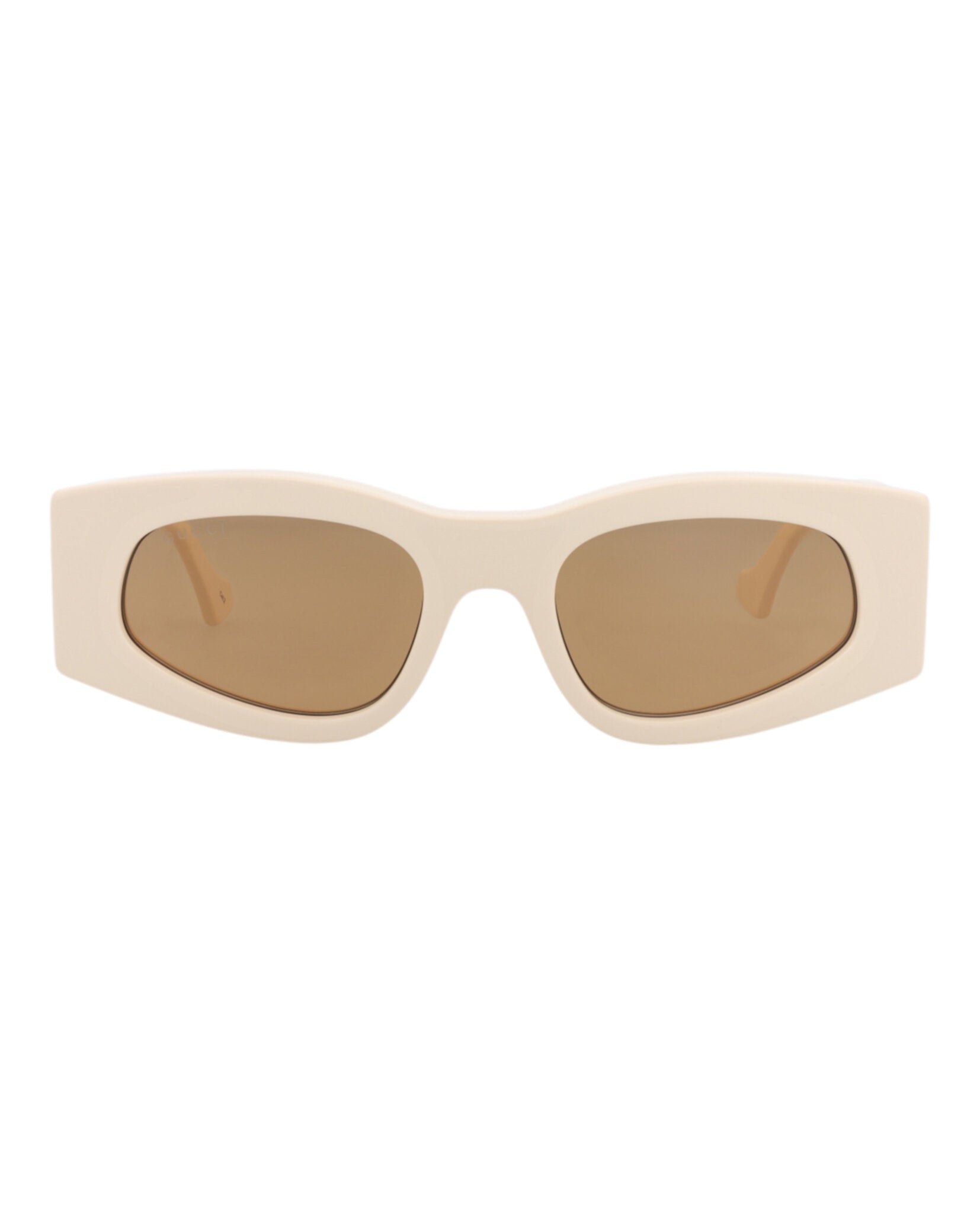 Gucci Gucci Womens Square/Rectangle Ivory Ivory Brown Fashion Designer Eyewear