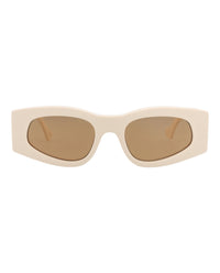 Gucci Gucci Womens Square/Rectangle Ivory Ivory Brown Fashion Designer Eyewear