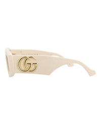 Gucci Gucci Womens Square/Rectangle Ivory Ivory Brown Fashion Designer Eyewear