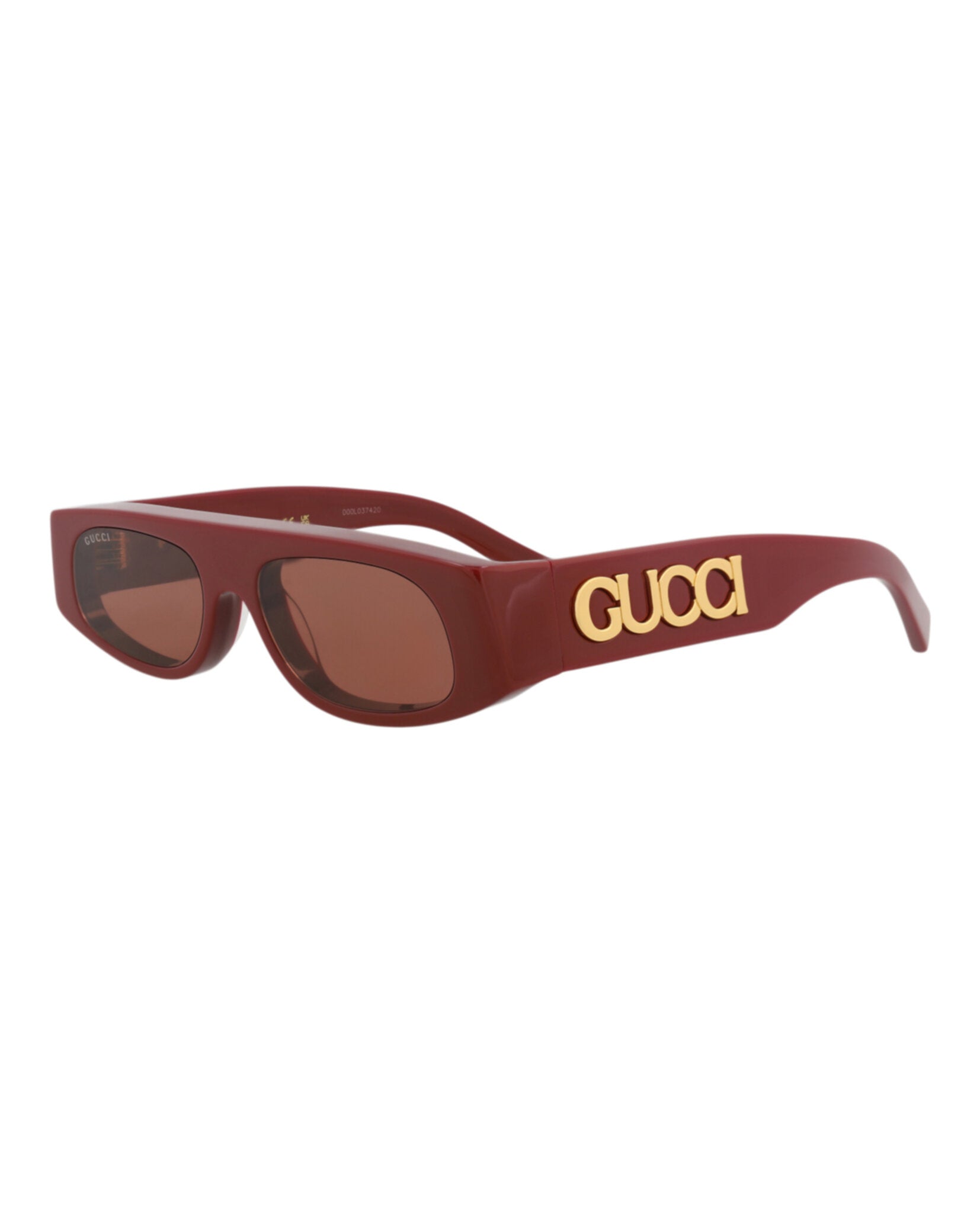 Gucci Gucci Womens Square/Rectangle Burgundy Burgundy Brown Fashion Designer Eyewear