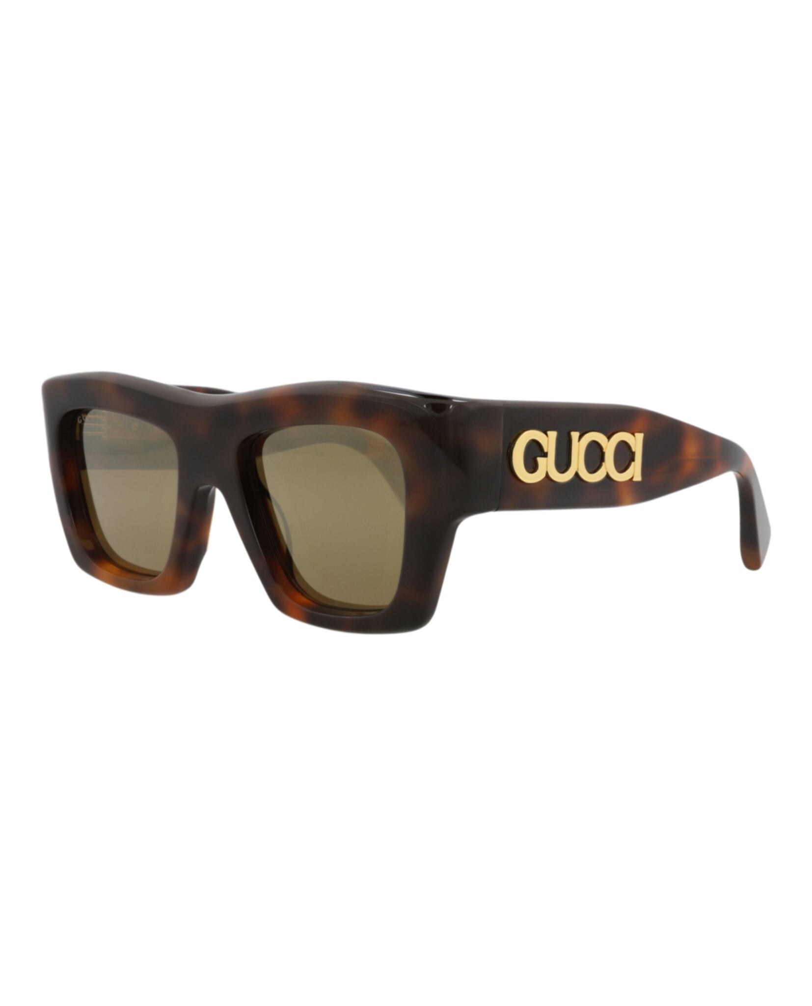 Gucci Womens Square/Rectangle Havana Havana Brown Fashion Designer Eyewear