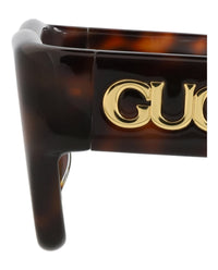 Gucci Womens Square/Rectangle Havana Havana Brown Fashion Designer Eyewear